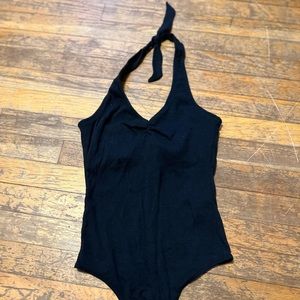Black Hollister halter top body suit, size medium.